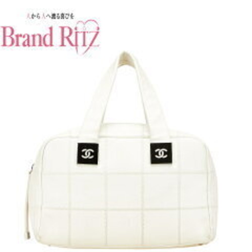 Chanel handbag mark skin Boston white Chocobar Coco caviar bag - Picture 2 of 10